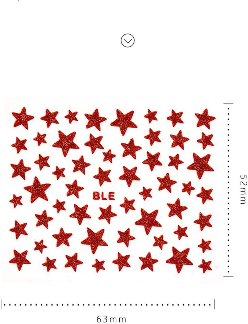 Kalolary 10Pcs Star Nail Art Sticker Decals, 3D Self-Adhesive Glitter Star Nail Sticker Nail Slider Stars Stickers Glitter Shiny Nail Sticker DIY Colorful Nail Art Tips Manicure Decoration image number 6