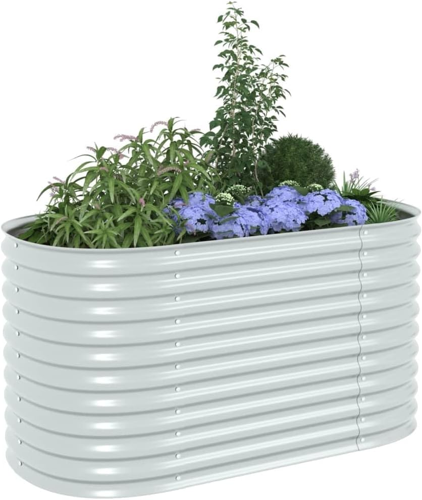 Vidaxl Galvanised Steel Raised Garden Bed - Versatile Silver Outdoor Planter for Vegetables, Herbs and Flowers - Weather Resistant with Ample Space image number 2
