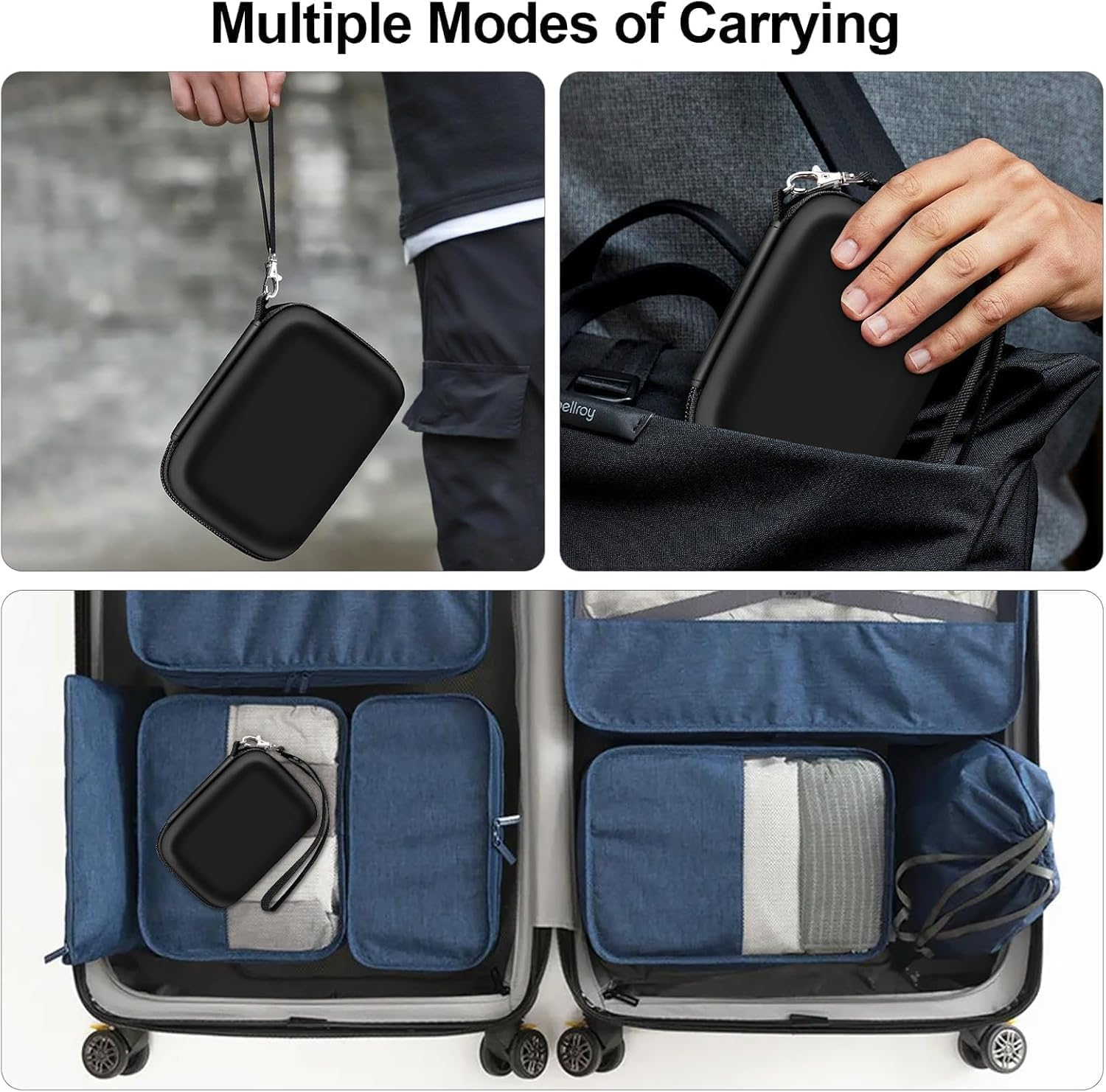 Camera Case, Carrying and Protective Case for Digital Camera, for Abergbest 21 Mega Pixels, Kodak Pixpro, Canon Powershot ELPH 180, 190, Sony DSCW800, with Cameras Storage Holder (Black) image number 3