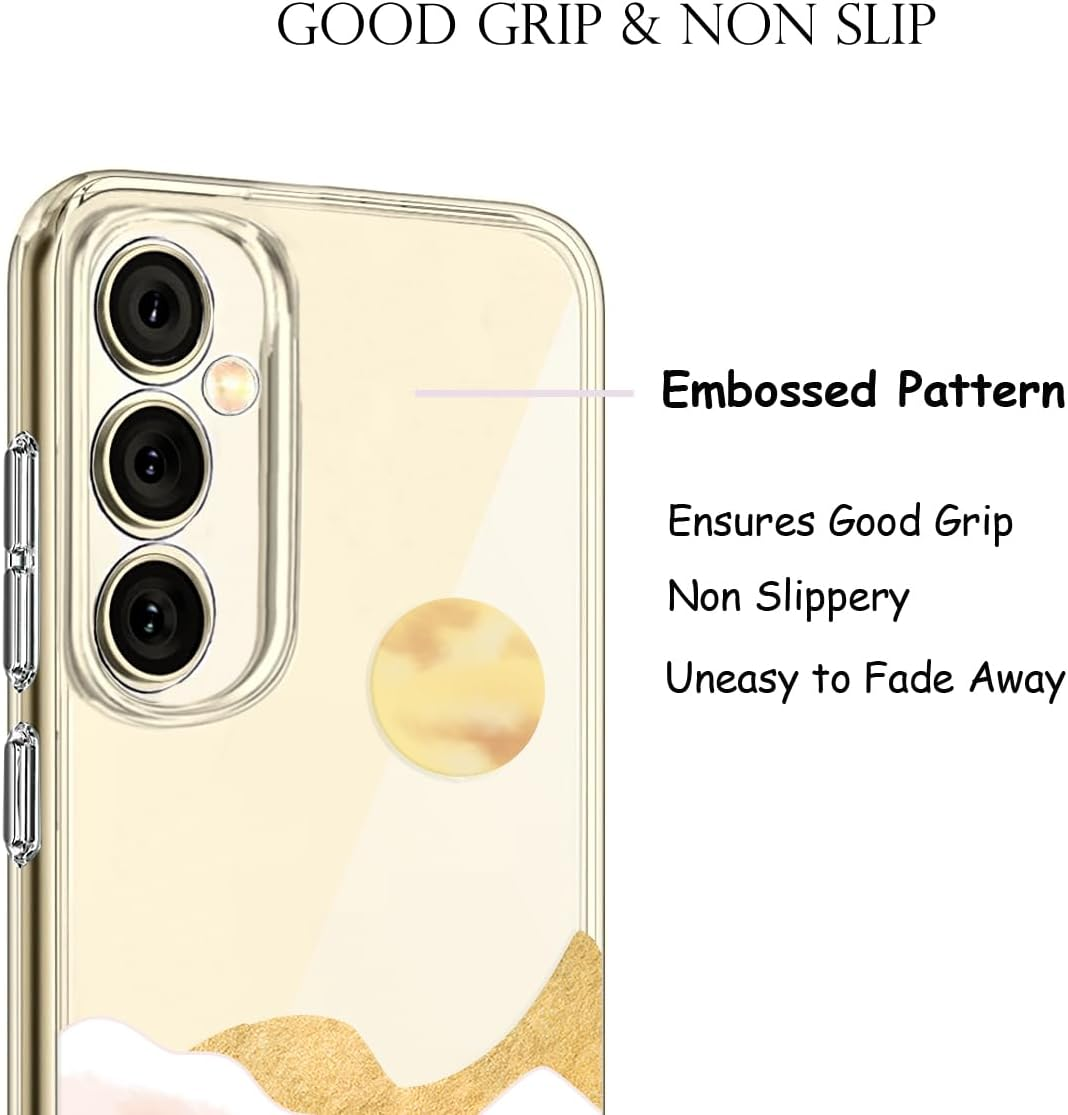 Unov Case Compatible with Galaxy S25 plus Galaxy S24 plus Case Clear with Design Soft TPU Shock Absorption Slim Embossed Pattern Protective 6.7 Inch (Sierra Mountains) image number 3