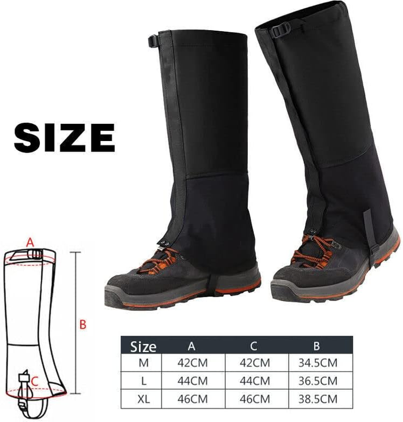 AIMALL Outdoor Waterproof Hiking Boots Leg Protecte Gaiters Cover Waterproof Boot, Durable Nylon Leg Protectors with Adjustable Features image number 1