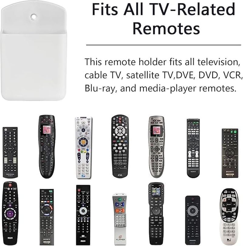 8 Pcs Remote Control Holder Wall Mount, TV Controller Holder, Self Adhesive Remote Holder, Wall Pen Holder Storage Accessories for Home Office School (White) image number 2