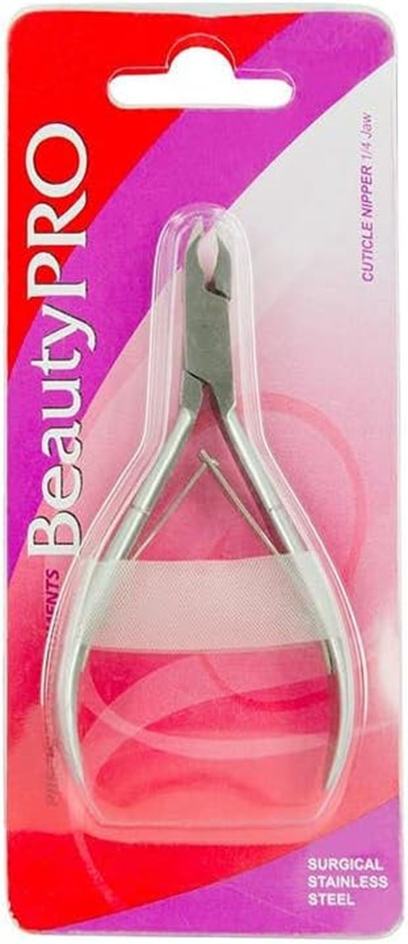 Beautypro 1/4 Jaw Cuticle Nipper, Silver
