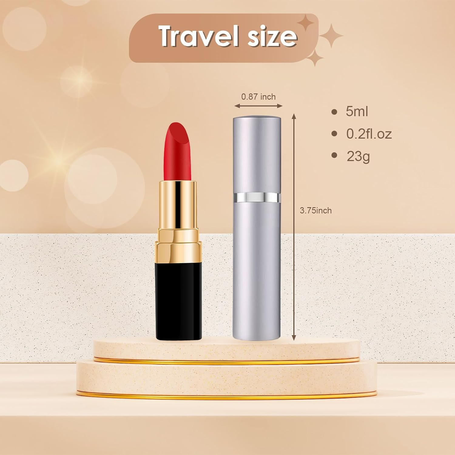 JOOMOKO Perfume Atomiser, 5Ml Perfume Travel Bottle, Refillable Perfume Bottle Portable Perfume Spray Bottle Perfume Dispenser Perfume Refill Bottle for Travel Accessories Women Men（Black＆Silver） - Pink image number 4