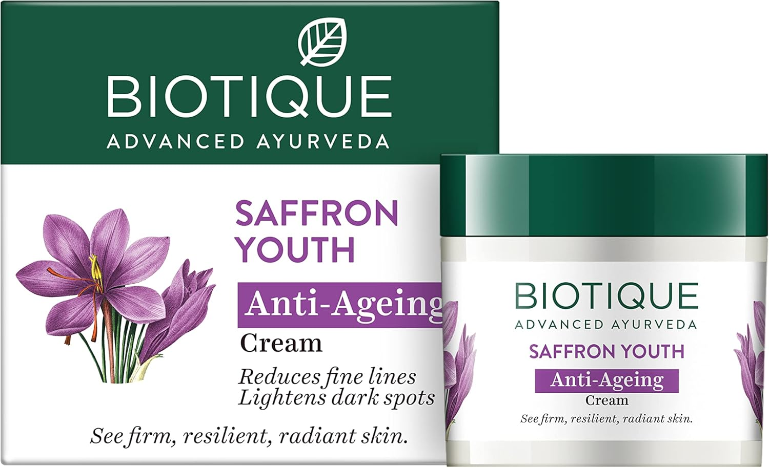 Biotique Bio Saffron Dew Youthful Nourishing Day Cream for All Skin Types, 50G image number 5