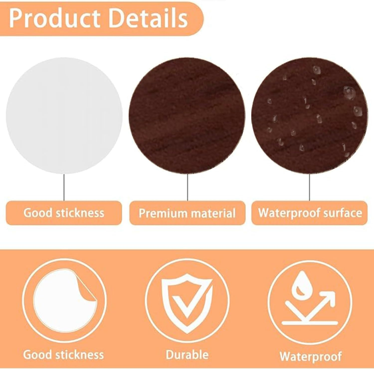 12 Sheet/648 Pcs Wood Texture Screw Caps - PVC Cover Stickers image number 1