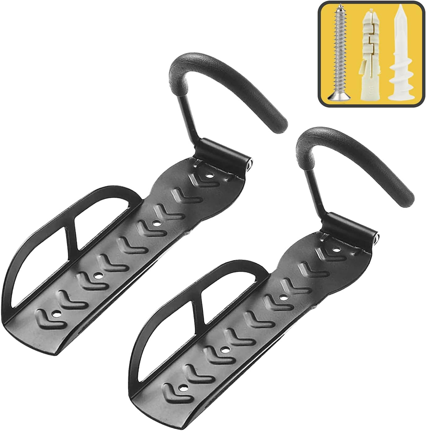 Bike Rack for Garage Wall Mount 4 Pack Vertical Bike Hooks Bicycle Hanging Hooks for Indoor Storage with Non-Reversible Hooks
