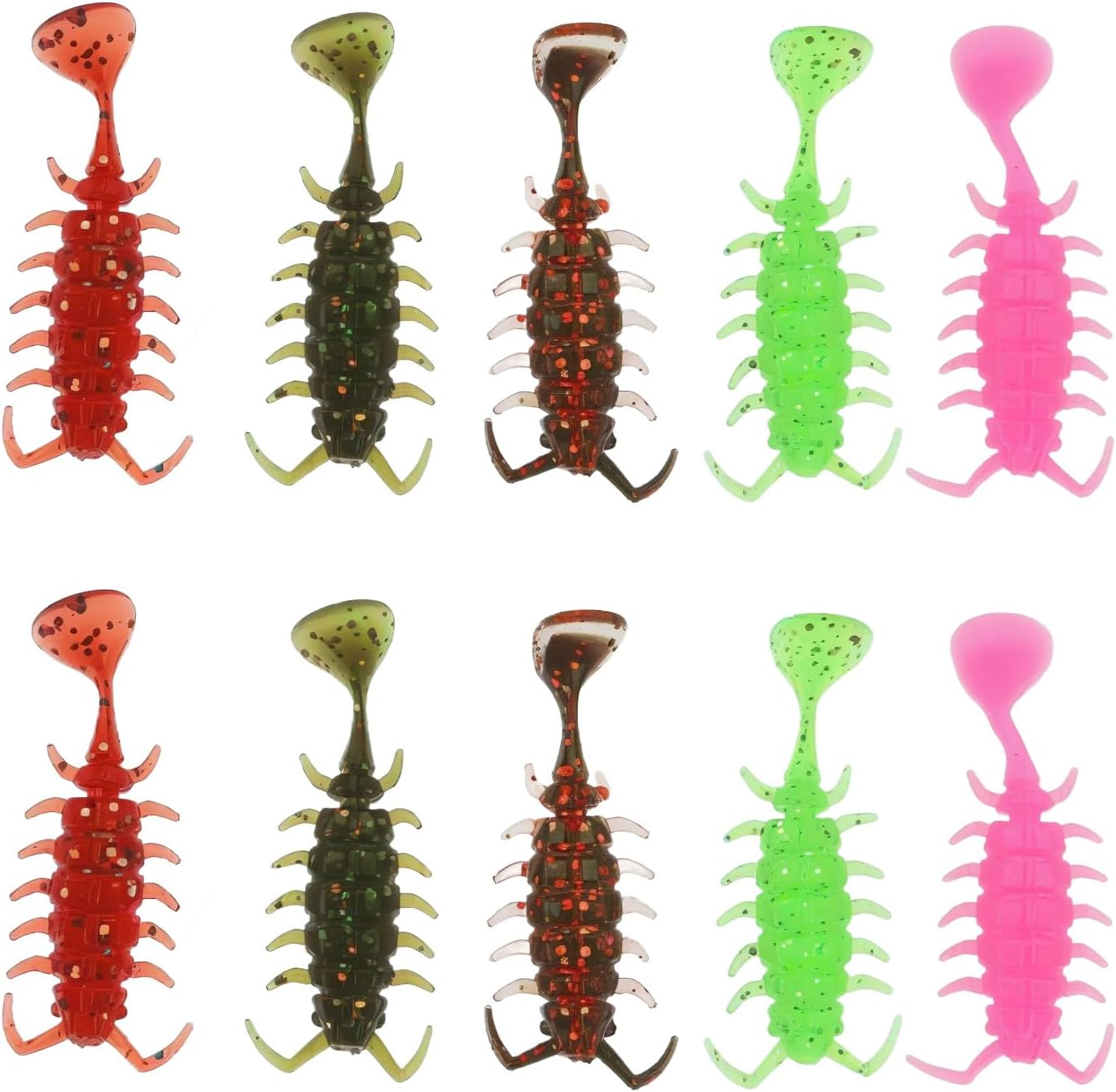 Briny River 50Pcs Insect Soft Fish Bait 3.5Cm Worm Shape Plastic Fishing Lures Suitable for Freshwater Seawater Fish image number 2