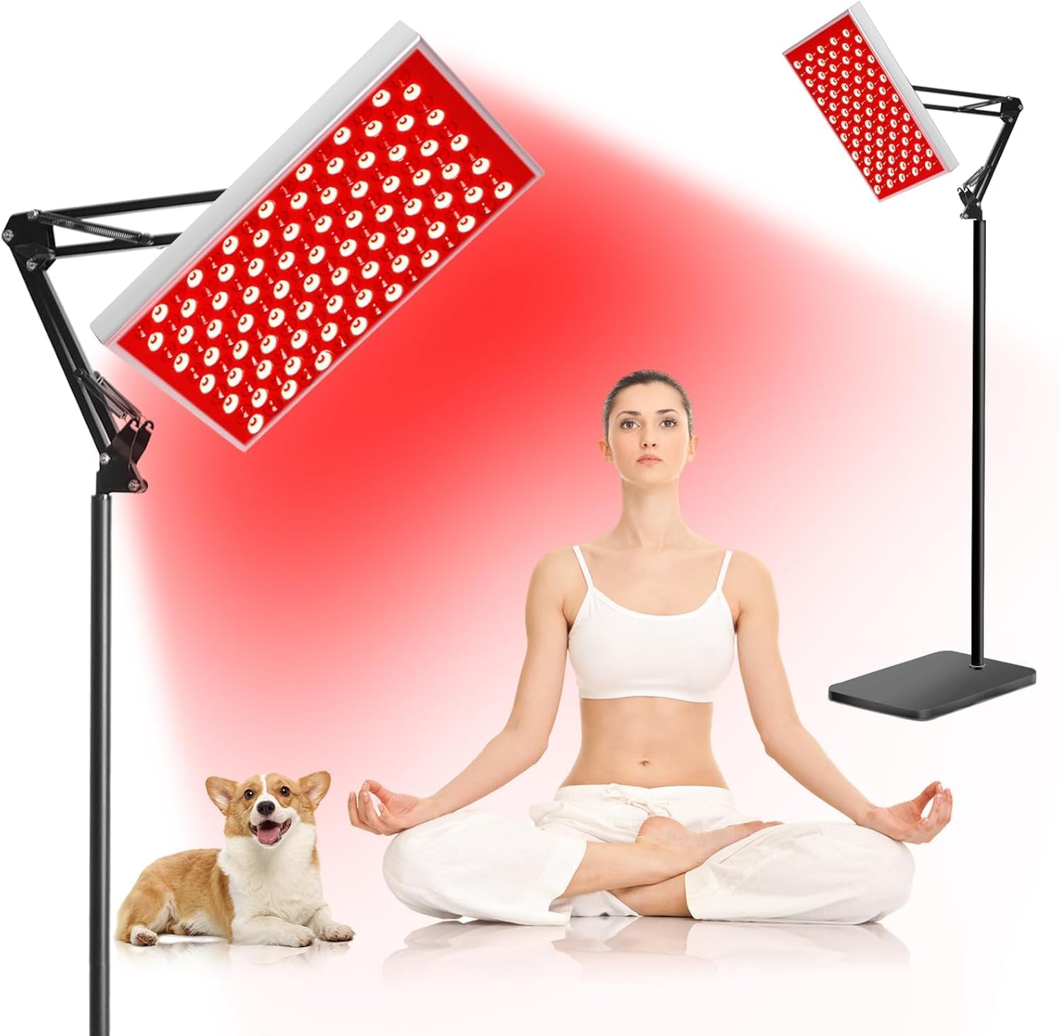 2 in 1 Red Light Device Lamp for Face and Body with Stand, Deep 660Nm and 850Nm Infrared Light Lamp, Red Light Panel for Face, Back, Leg, Waist, Joints image number 5