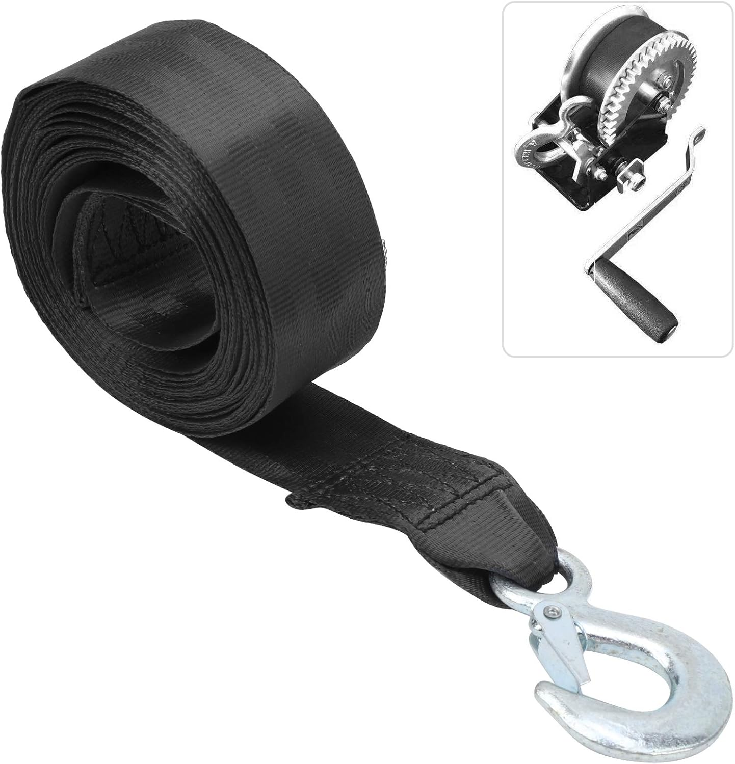 Heavy Duty 6M Marine Winch Strap, Boat Winch Strap with Hook, Professional Polyester Trailer for Boats image number 2