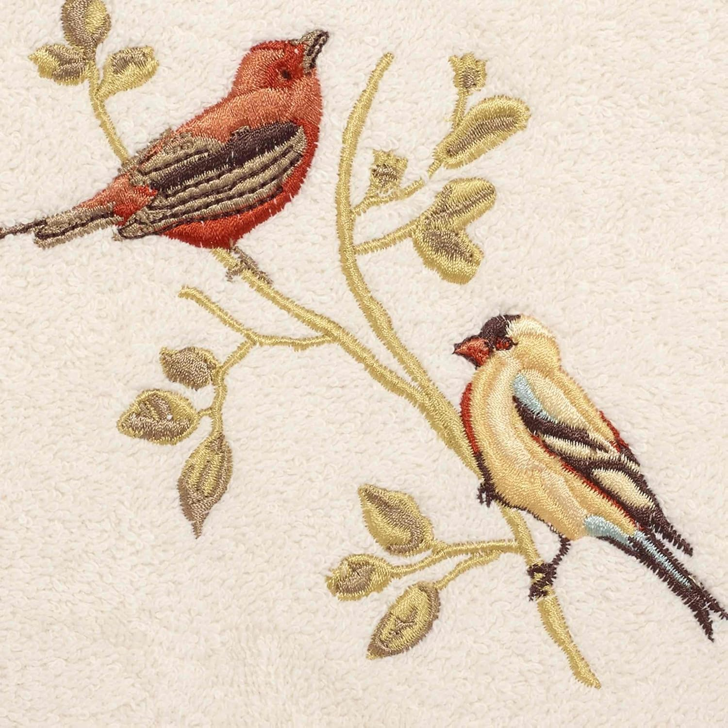 Avanti Linens - Hand Towel, Soft & Absorbent Cotton Towel (Premier Songbirds Collection, Ivory) image number 1