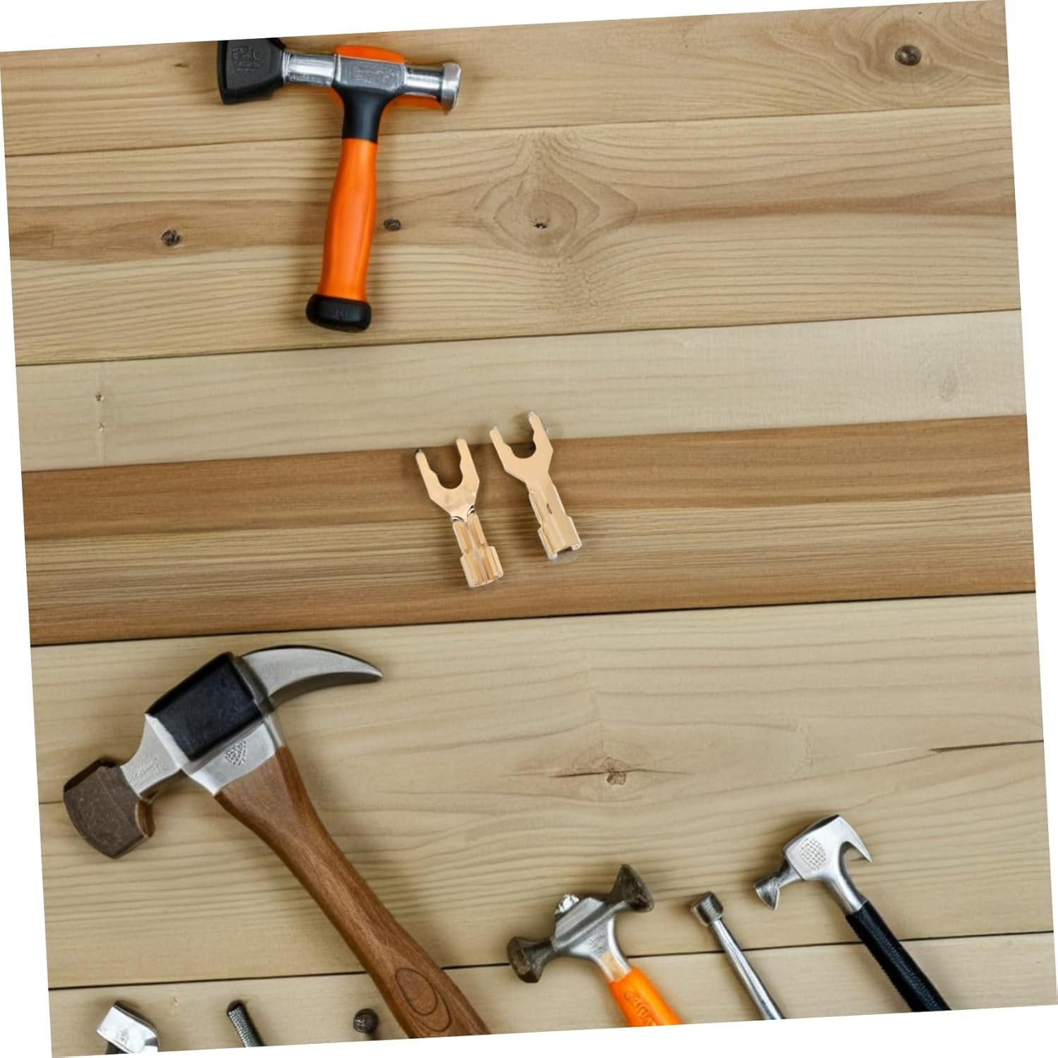 SHOWERORO 2Pcs Plated Speaker Spade Connectors Hifi Banana Plugs for Amplifier Audio Fit Y Fork Wire Connectors Compatible with Home Theater and Recording Studio Systems image number 1