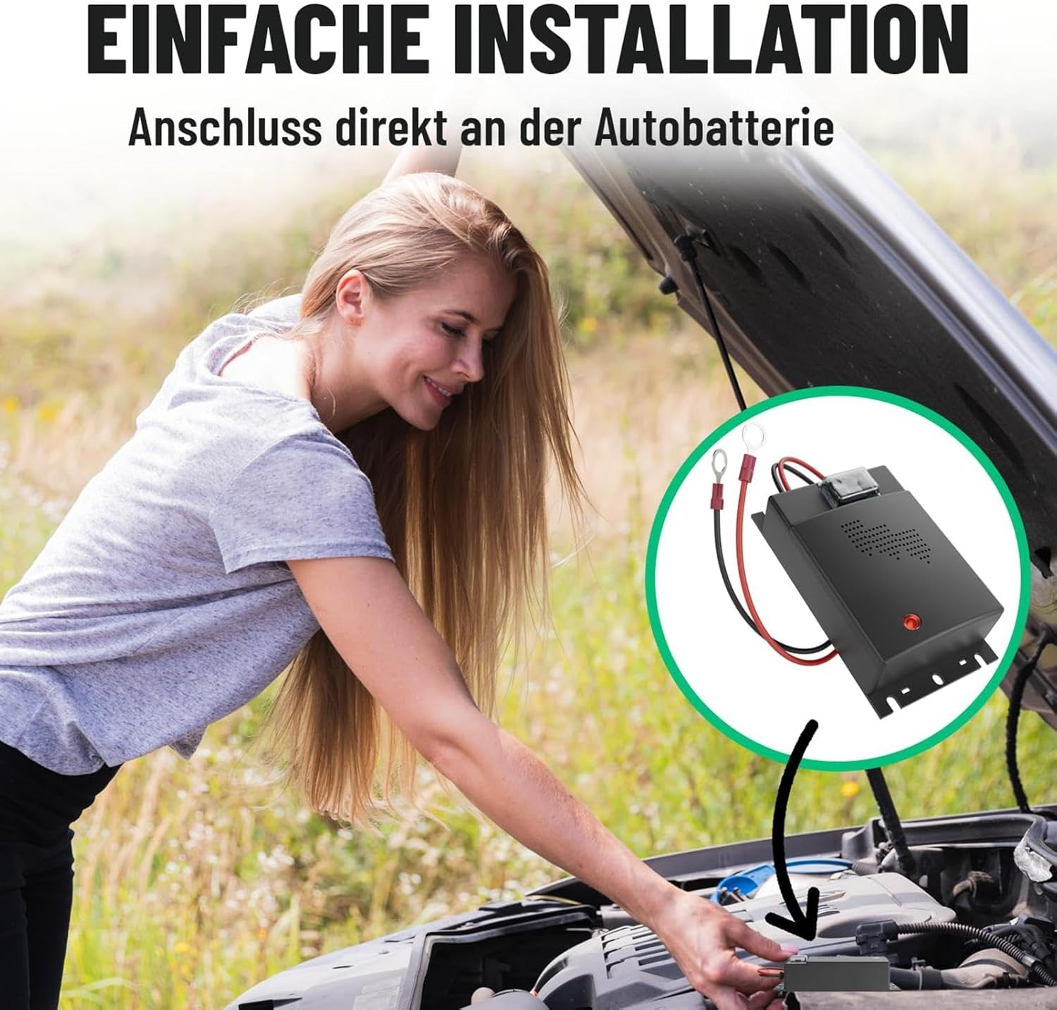 Keep Animals Away from Car | Ultrasonic Raccoon Repeller for Car Engines - Ultrasonic Small Animal Control, Connection to 12V Car Battery image number 1