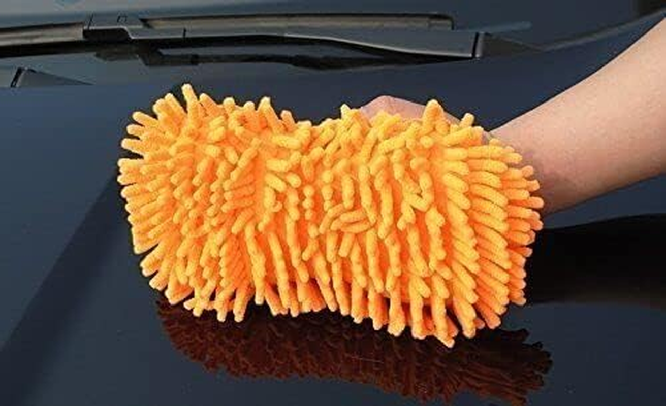 2PCS Car Care Glove Plush Soft Microfiber Wash Mitt Car Cleaning Detailing