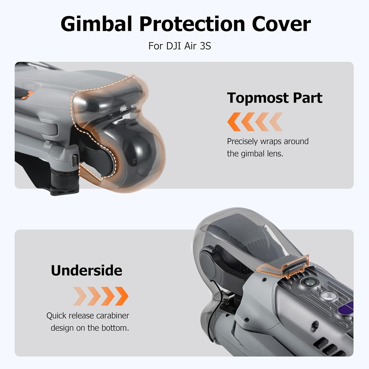 Air 3S Gimbal Protector,Lens Cover Obstacle Sensor Avoidance Cap for DJI Air 3S Drone Accessories image number 5
