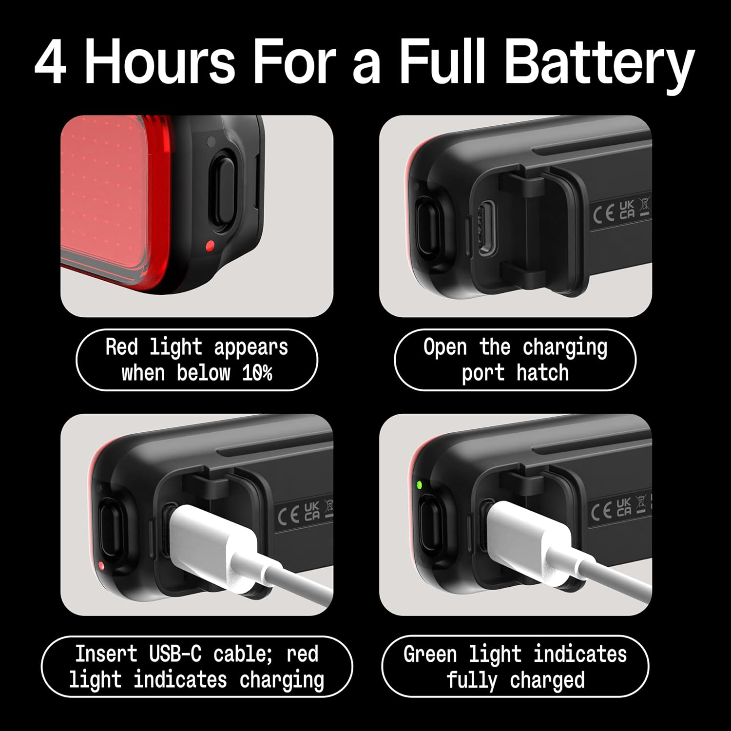 KNOG Blinder Link Rear Bike Tail Light - 100 Lumen Rack Mount Rear Bike Light, 50 Hour Runtime, Low Battery Indicator, Fits 50-80Mm Racks - Powerful Bike Light No-Size Black