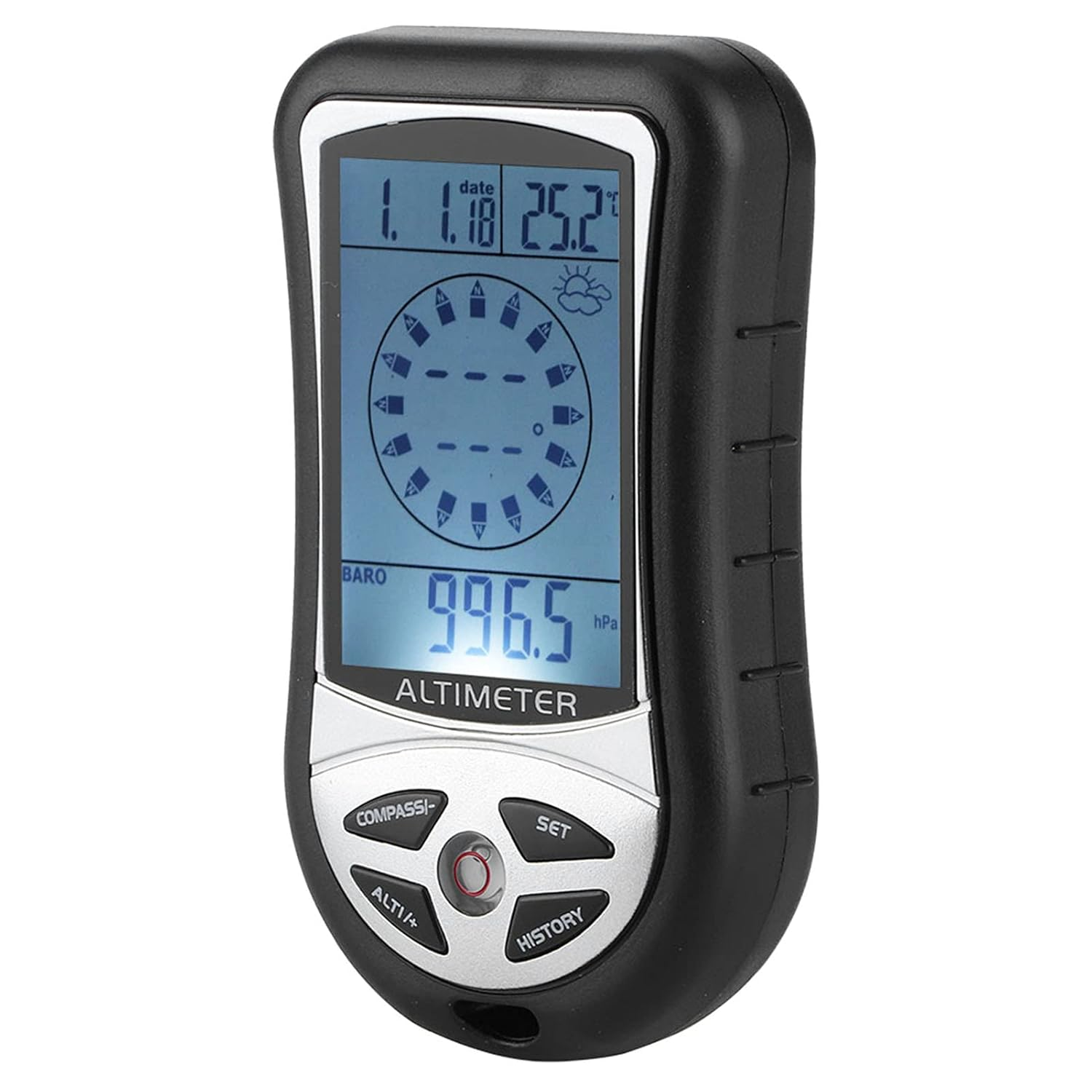 Durable Electronic Weather Altimeter Altitude Compass for Outdoor Enthusiasts in Black ABS Material image number 3