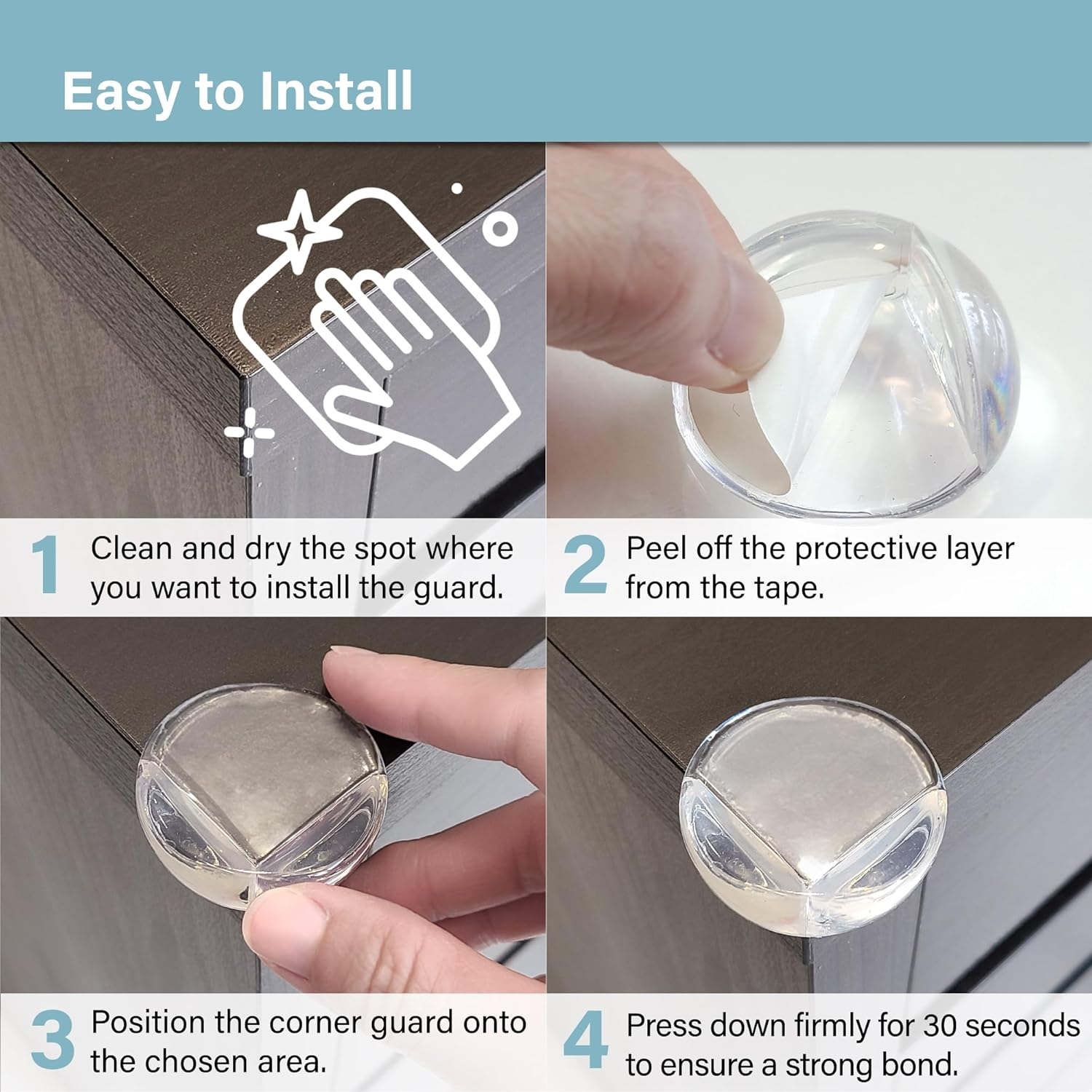 Corner Protectors Guards for Baby (12 Pack), Furniture Corner Guard & Edge Safety Bumpers, Baby Proof Bumper & Cushion to Cover Sharp Furniture & Table Edges, Transparent image number 4