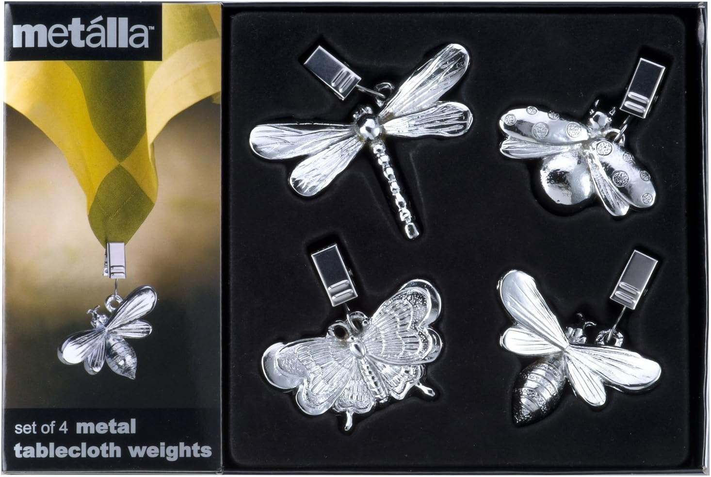 Prodyne TW-10-G Metal Grapes Tablecloth Weights, Silver