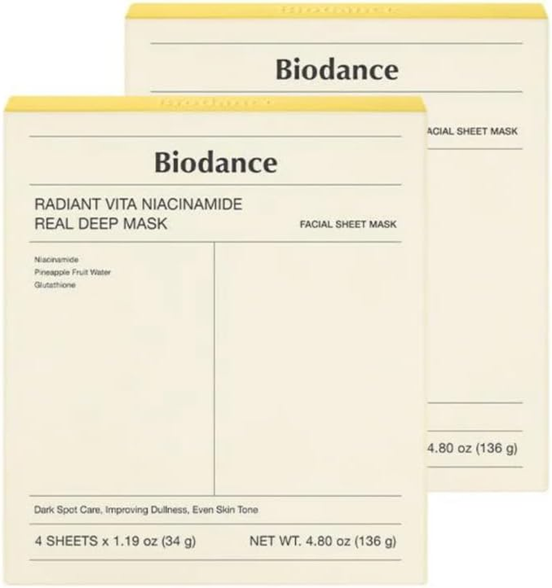 BIODANCE - Radiant Vita Niacinamide Real Deep Mask 34G X 4 Mask/Box