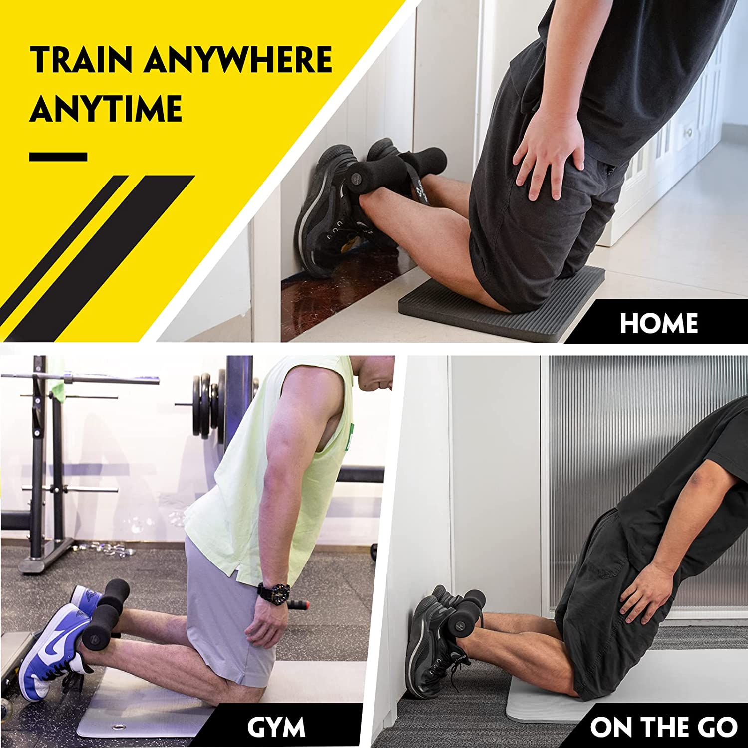 Nordic Hamstring Curl Strap, Nordic Curl Strap Holds 420 Pounds Great for Hamstring Curls, Sit-Ups, Spanish Squats, Ab Workout, 5 Second Setup Nordic Curl Strap Home Fitness Equipment image number 2