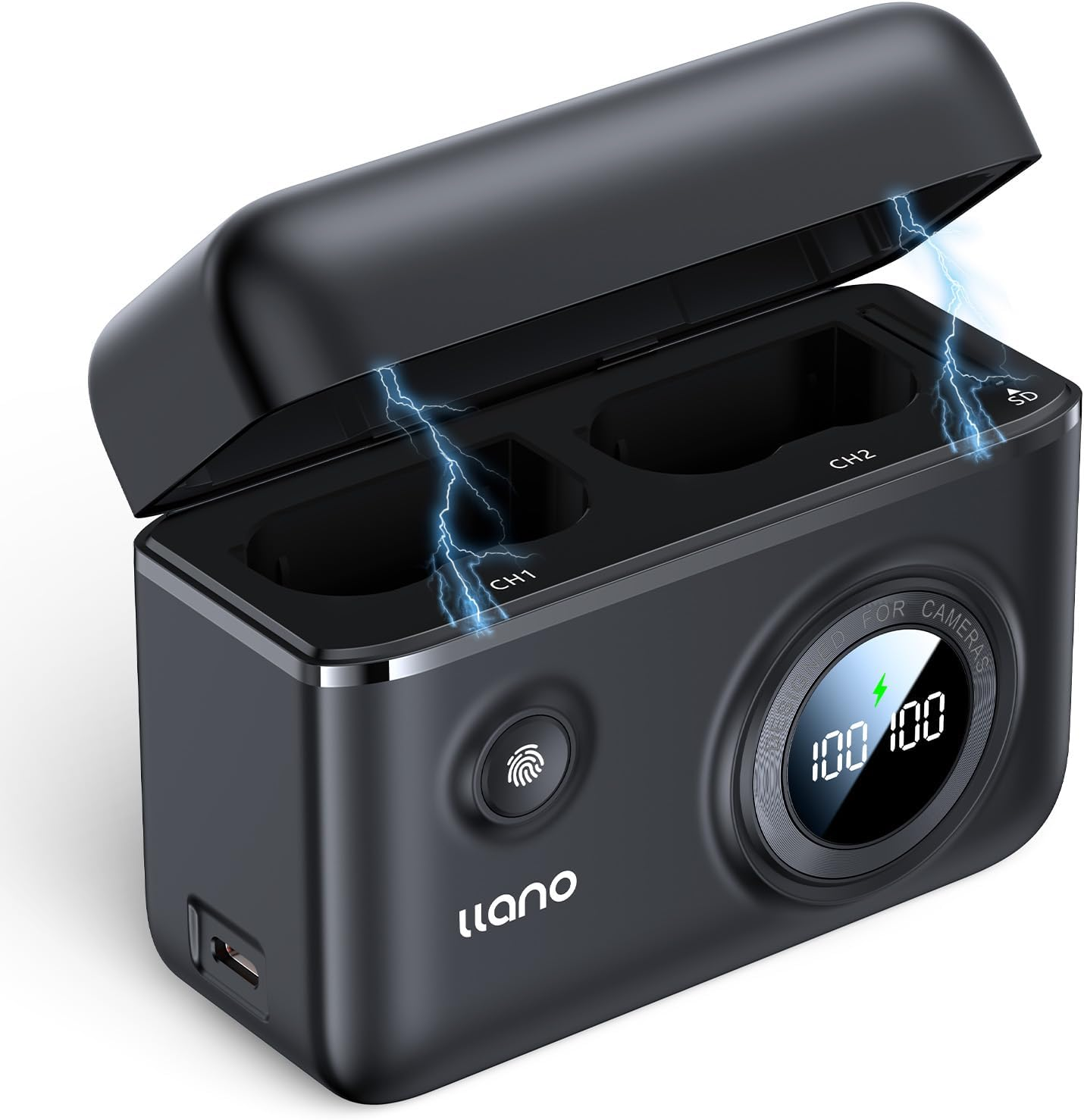 Llano EN-EL15 18W Fast Camera Battery Charger with Dual Slot USB-C Charging Port, Compatible with ZR, Z6III, Z8, D850, Z7II, ZF, Z7, Z6II, D810A, D810, D7500, D500, D7200, D610, Magnetic Snap Cover image number 2