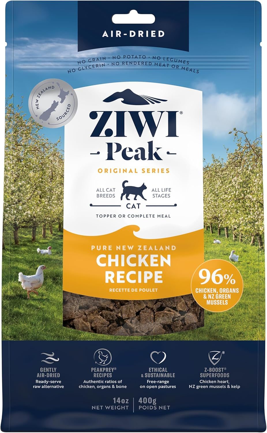 Ziwi Peak Cat Food Adult Free Range Chicken, Dry Food - 400G Pouch image number 3