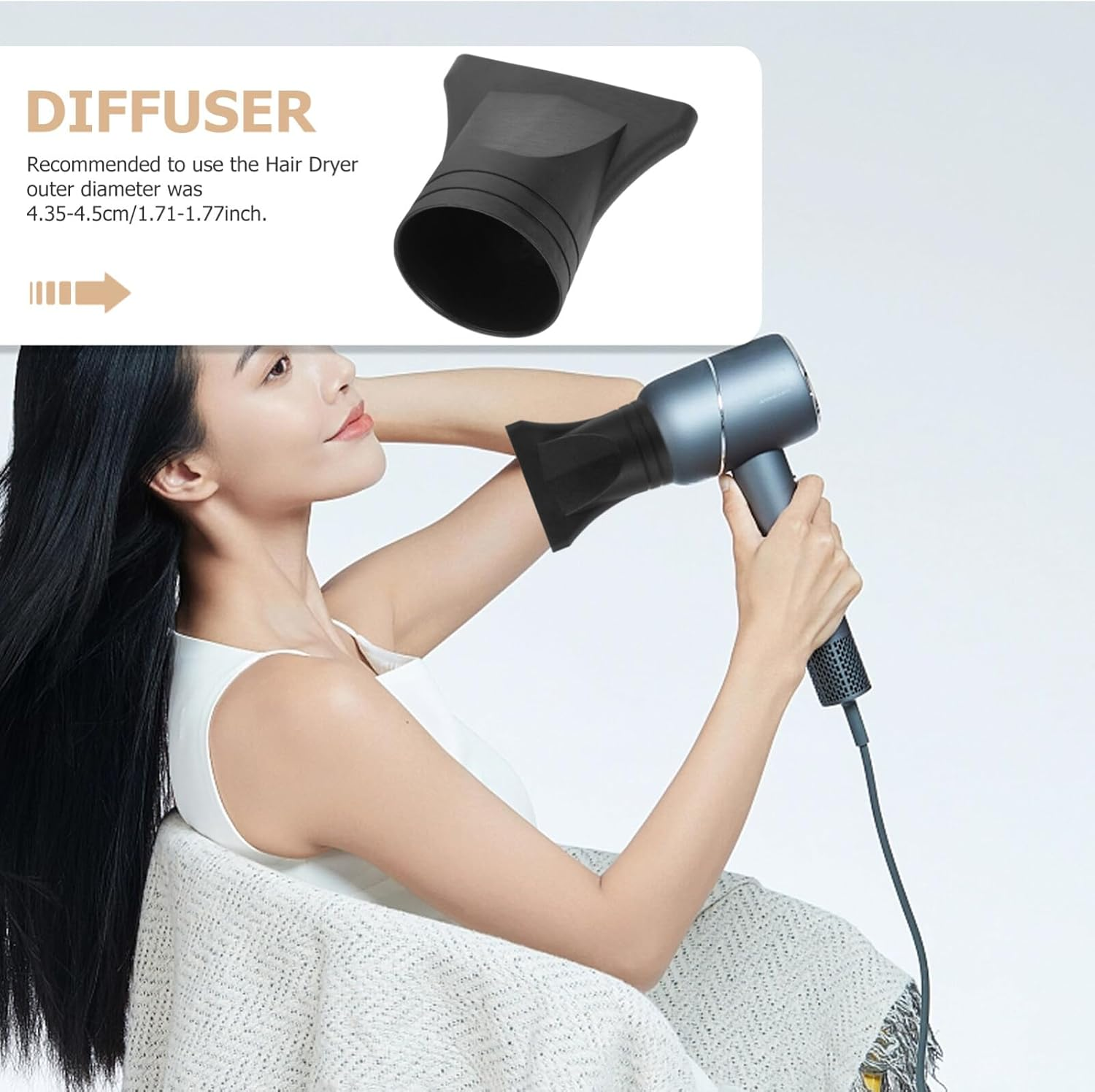 Set of 3 Hair Dryer Diffuser Concentrator Nozzle Replacement Hair Dryer Hair Dryer Concentrator Hair Dryer Nozzle Hair Dryer Comb Hair Dryer Styling Tool Travel Val image number 3