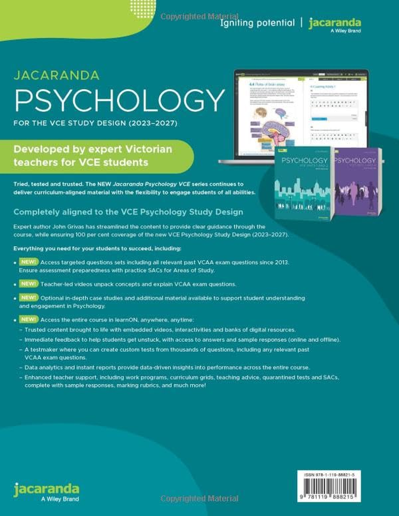 Psychology for VCE Units 1 and 2 9E Learnon and Print image number 1