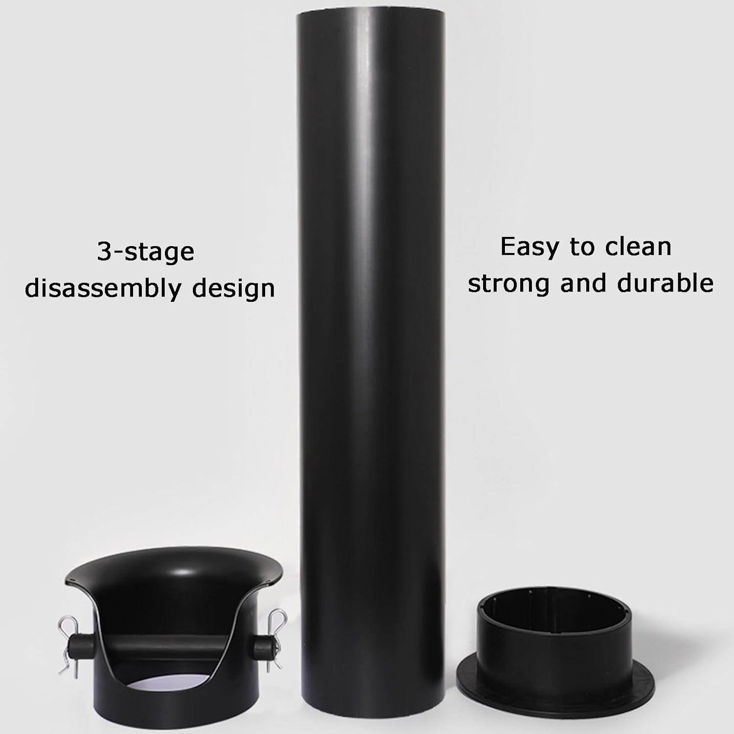 Coffee Knock Box, with Garbage Bags and Towel, 17L Espresso Grind Dump Collection Bin,For Household Teahouse(White) - Black image number 3