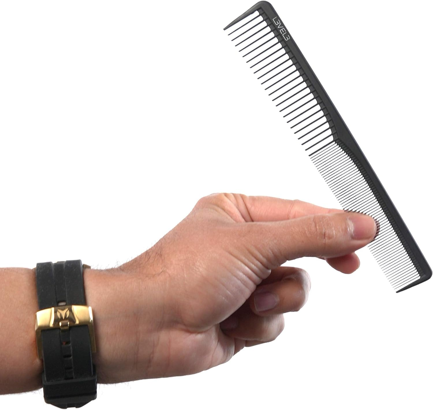 L3VEL3 Comb Set - Varies in Size and Tooth Width - Made with Durable Carbon - Helps Tame Frizz, Flyaways and Static - Heat and Chemical Resistant - Housed in a Handy, Protective Pouch - 9 Pc image number 1