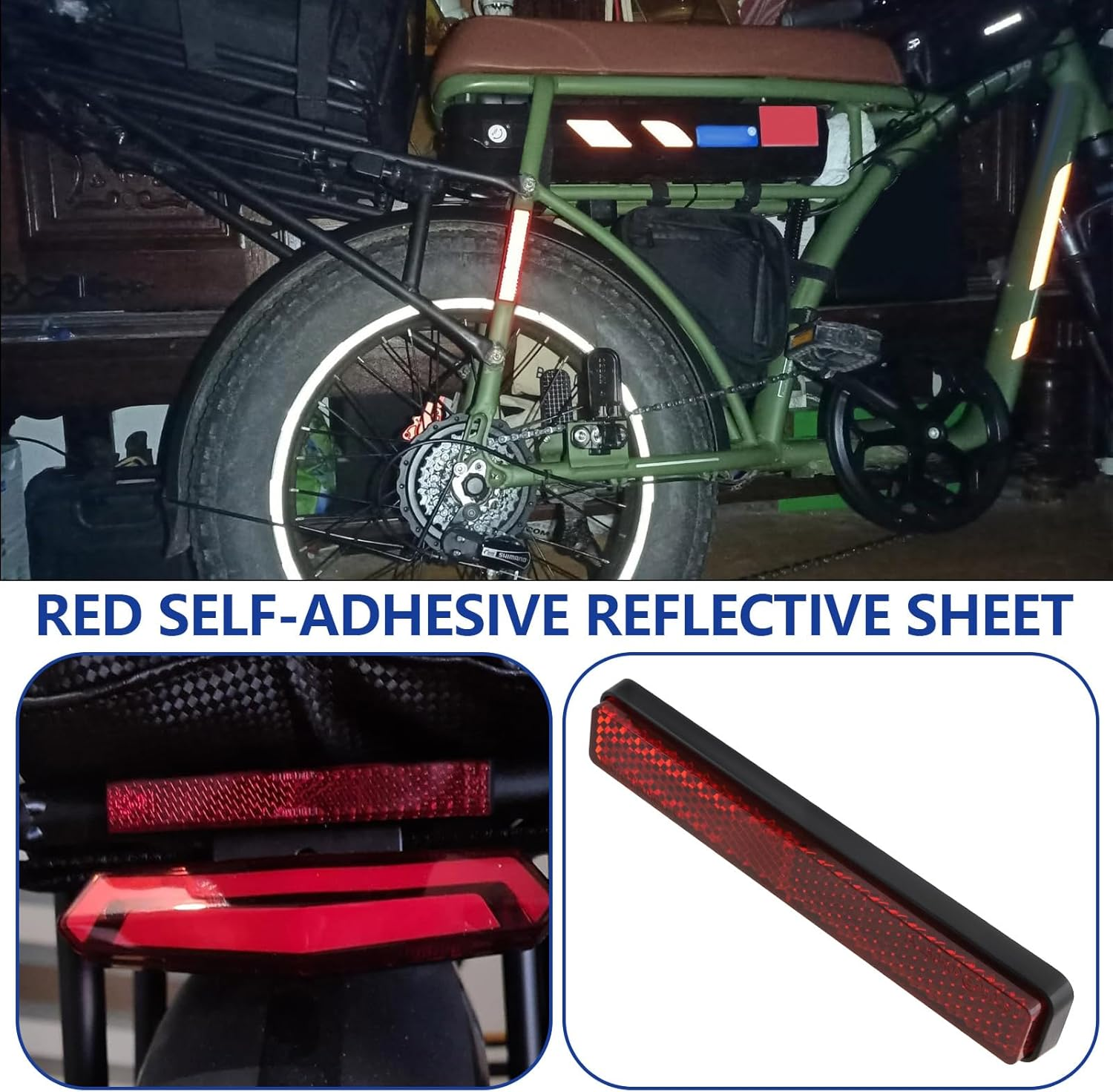 Emagtech 4Pcs Motorcycle Mini Reflector Cat'S Eye E-Mark 108X18X9 Mm Red Rear Reflector Self-Adhesive for ATV Motorcycle Bicycle image number 5