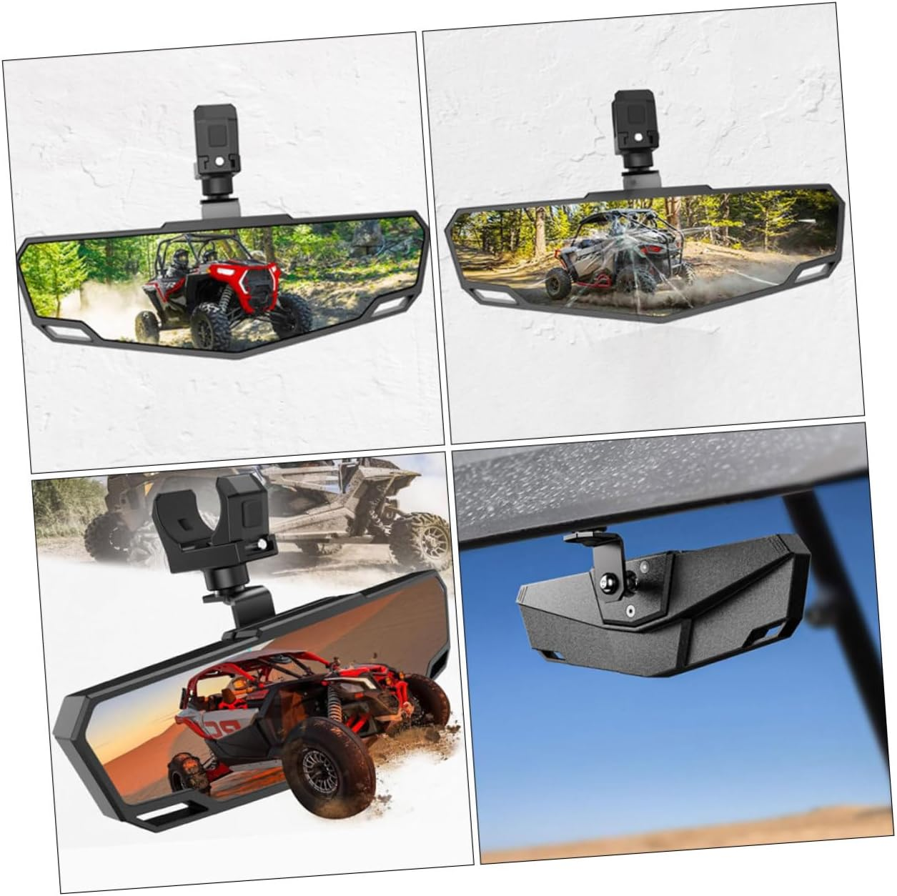 Cabilock Atv Rear View Mirror with Abs Clamp Blind Spot Auxiliary Mirror for Utv and All- Vehicles Compatible image number 3