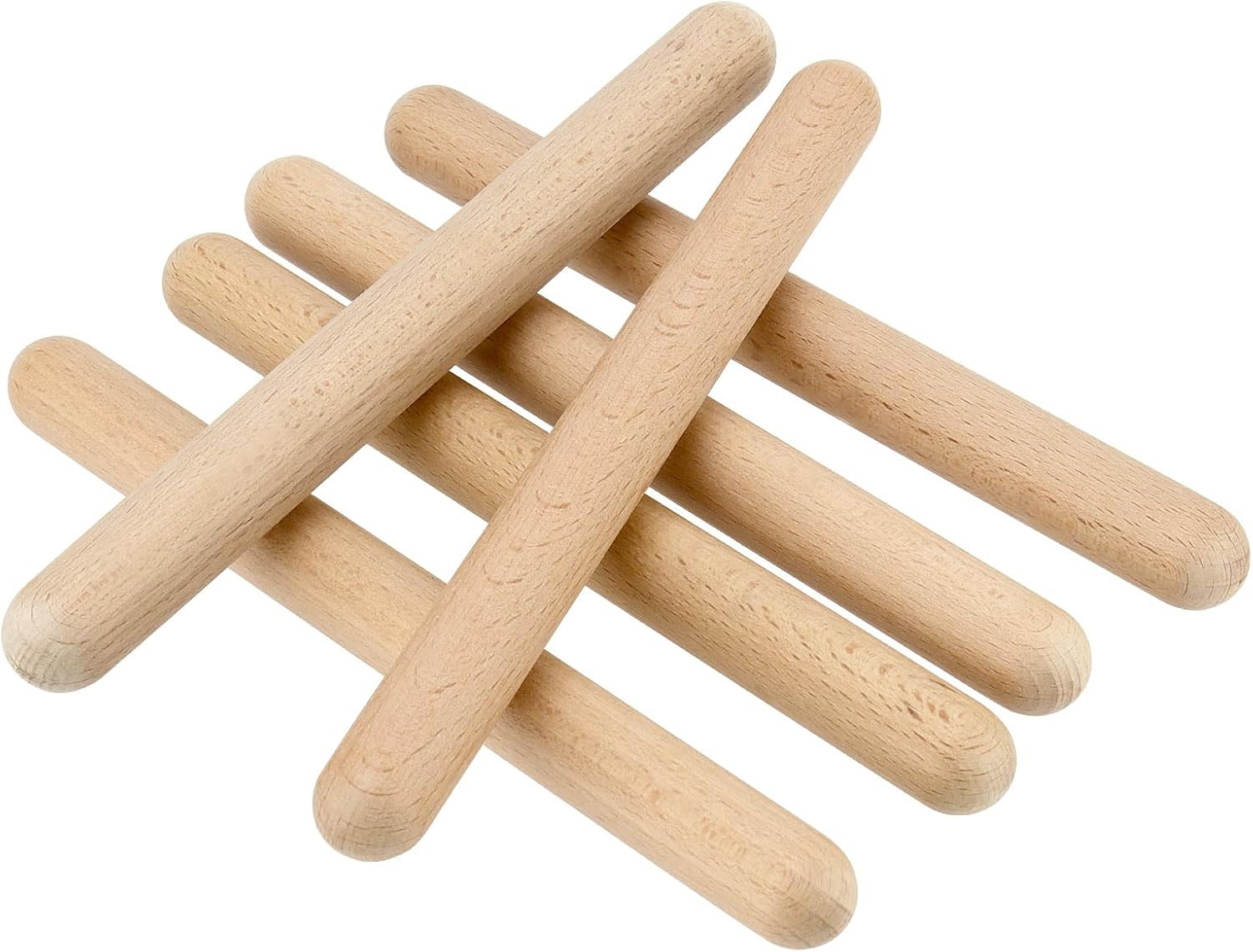 SOUJAP 60 Pack 8 Inch Rhythm Sticks, Rhythm Music Lummi Sticks, Wood Claves Musical Instrument for Performances, Team Activities image number 3