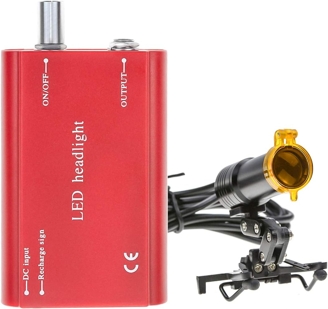 Tankredrug Portable Red Headlight,5W LED Plastic Headlamp Belt Clip Filter for Binocular Loupe with Cloth Bag