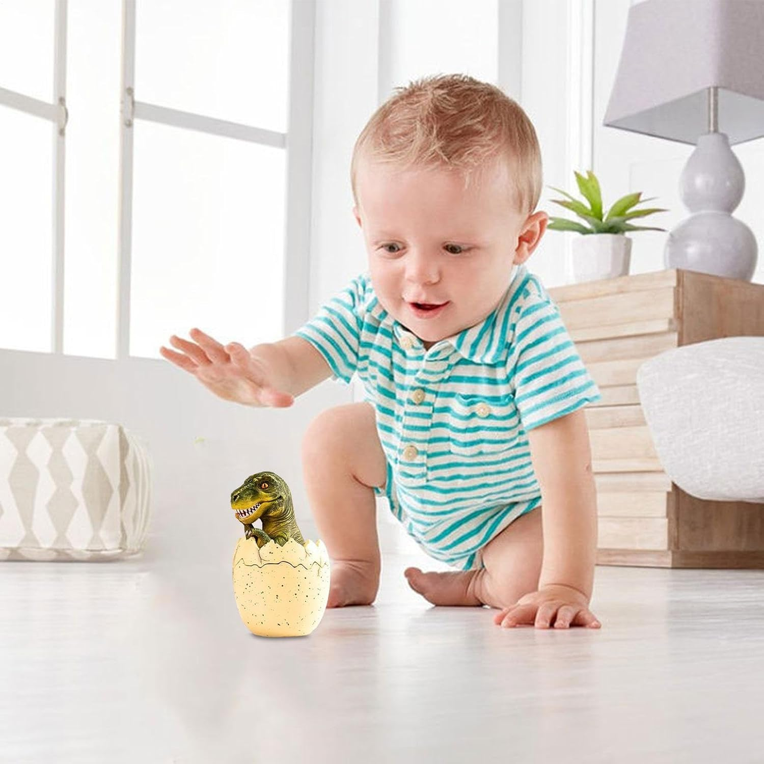 Baby Teeth Keepsake Box - Dinosaur Egg Shape Holder, Creative Tooth Organiser Gift | Children'S First Teeth Container, Cute Tooth Storage Case with Nursery Memory Setup Or image number 6