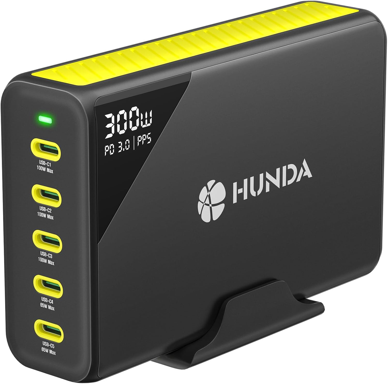 HUNDA 300W USB C Charger, 5 Ports Gan PD 3.0 Laptop Charging Station 100W Fast Charger Block for Macbook Pro/Air,Iphone 16 Pro Max/15, Ipad Pro, Galaxy S24 Ultra,Pixel 9 Pro,Hp,Dell,Tablets,Phones image number 1