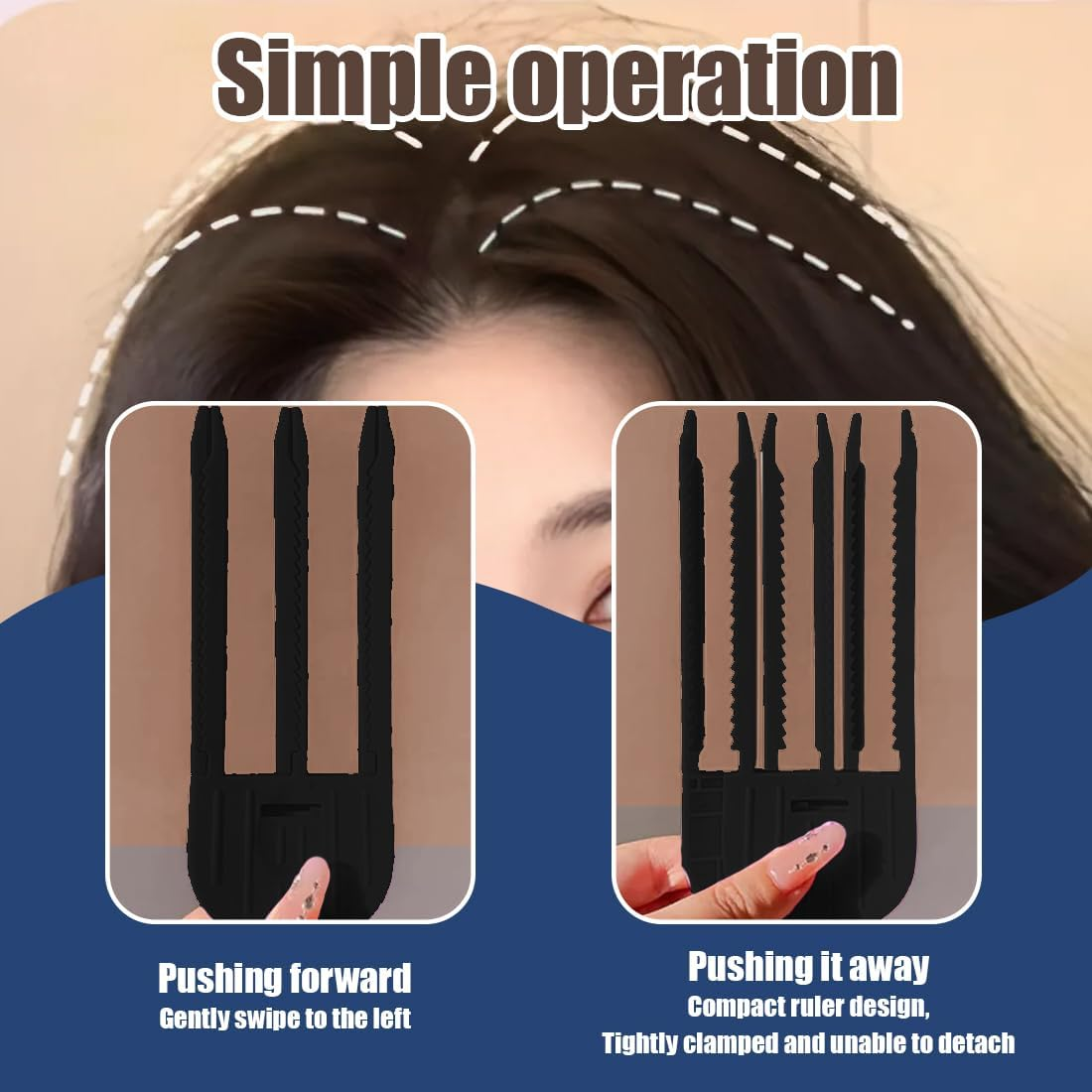 NHQZ Pack of 2 Volume Hair Clips, Volume Clip for Hairline, Volume Clips Hair, Lifting Clips for Fluffy Bangs and High Crown Hairstyle (Black) image number 2