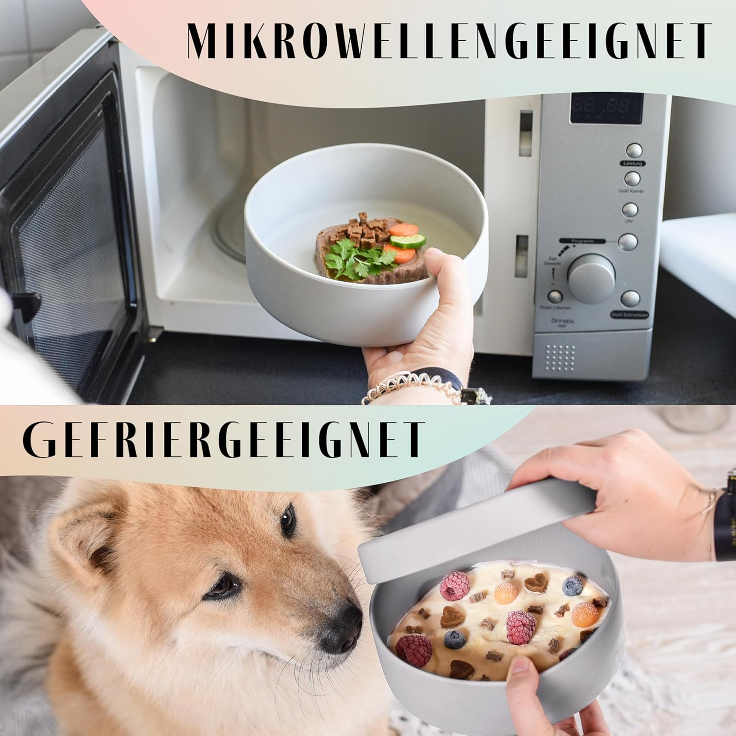 Ne&No&reg; Silicone Dog Bowl 1200 Ml with Lid for Small and Medium Dogs | Airtight Sealed in the Fridge | Feeding Bowl Dog Non-Slip | Feeding Bowl Dog Set