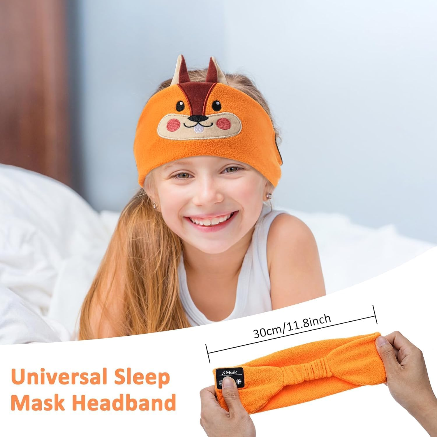 Qinghong Kids Wireless Headphones Headband, Earphones for Children, Bandeau Toddler Headphones with Speakers,Super Soft Headband (Rose Red Owl) image number 4