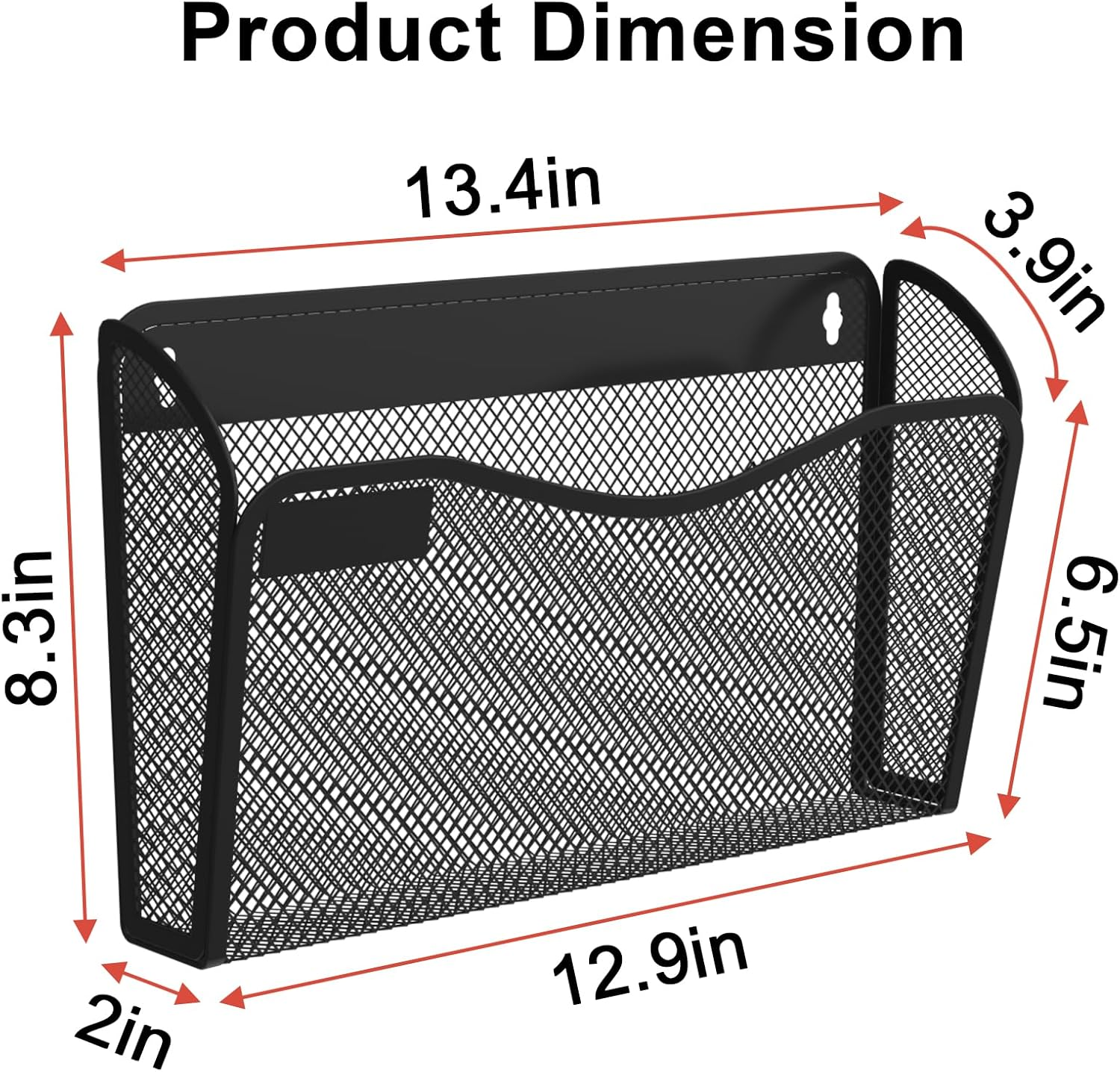 BOHDK Wall File Organizer, Mesh Hanging File Organizer, Home Office Organization and Storage, 3 Single Pockets Document Magazine Rack image number 3