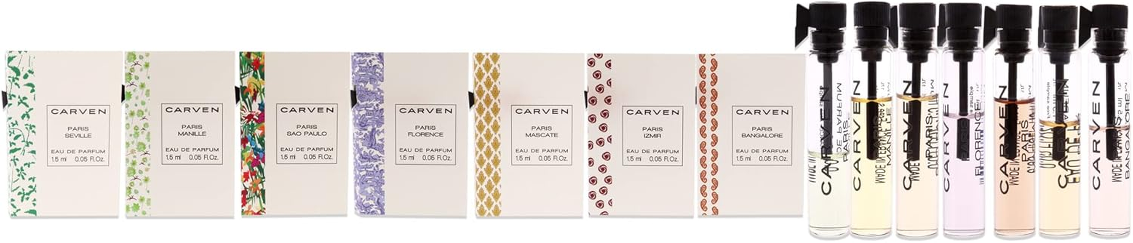 Carven Collection Mini Sampler Set by Carven for Women - 7 Pc Sampler Set 0.05 Seville, 0.05 Manille, 0.05 Sao Paulo, 0.05 Florence, 0.05 Mascate, 0.05 Izmir, 0.05 Bangalore image number 1