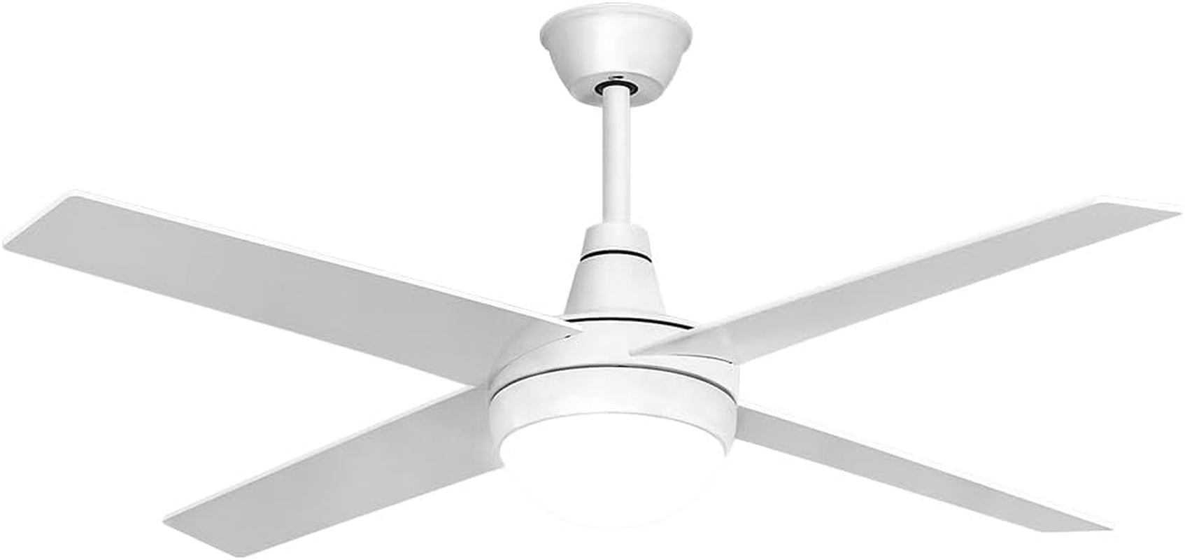 Krear 52" Ceiling Fan with Remote Control, Wood Ceiling Fans with 4 Blades, 6 Speed DC Motor, Indoor Outdoor Ceiling Fan for Patio, Bedroom, Living Room, Office, Black