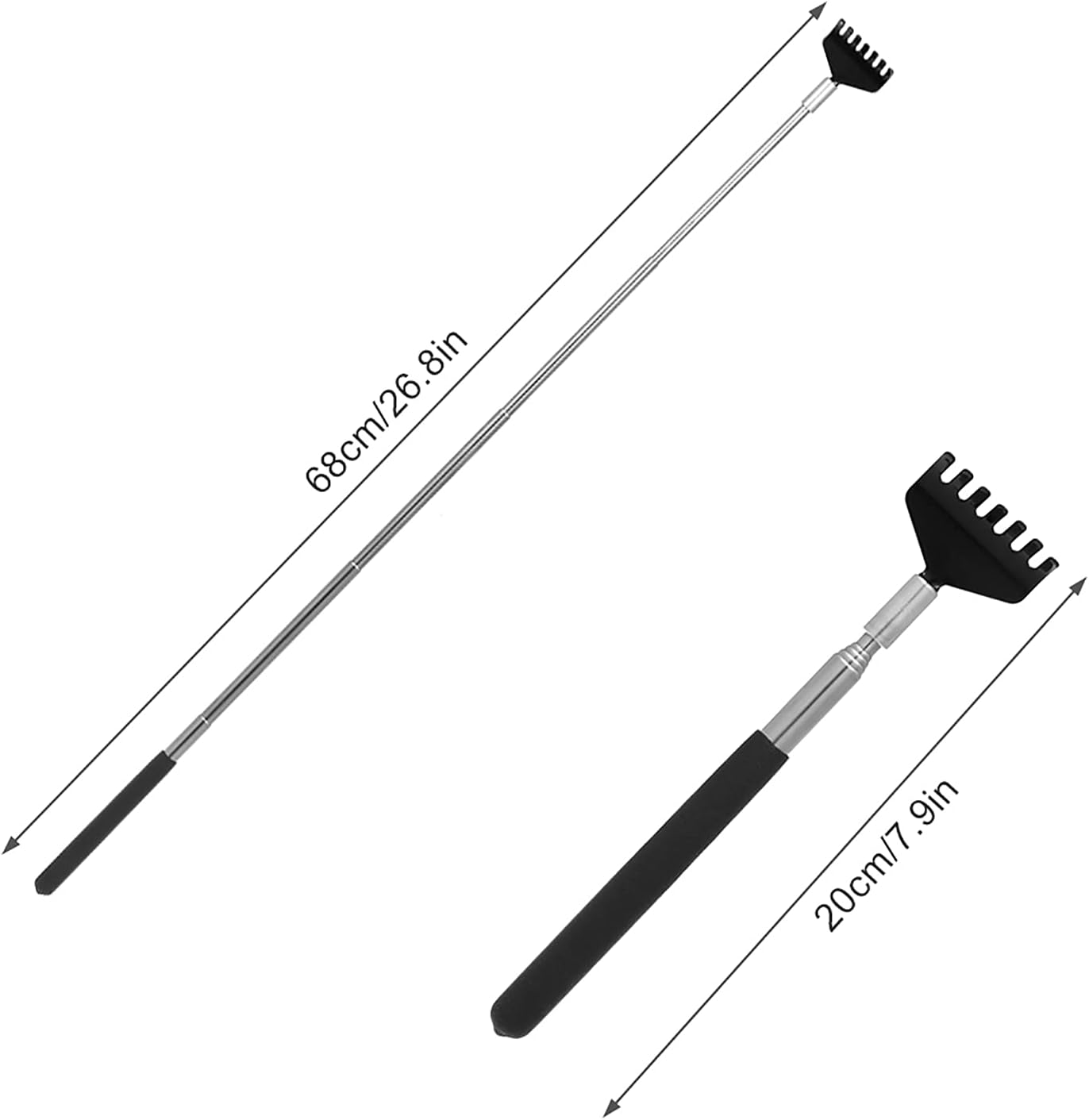 LAPOOH Telescopic Back Scratcher Massager Metal Compact Extendable 5 Section 20-68Cm Blue image number 2