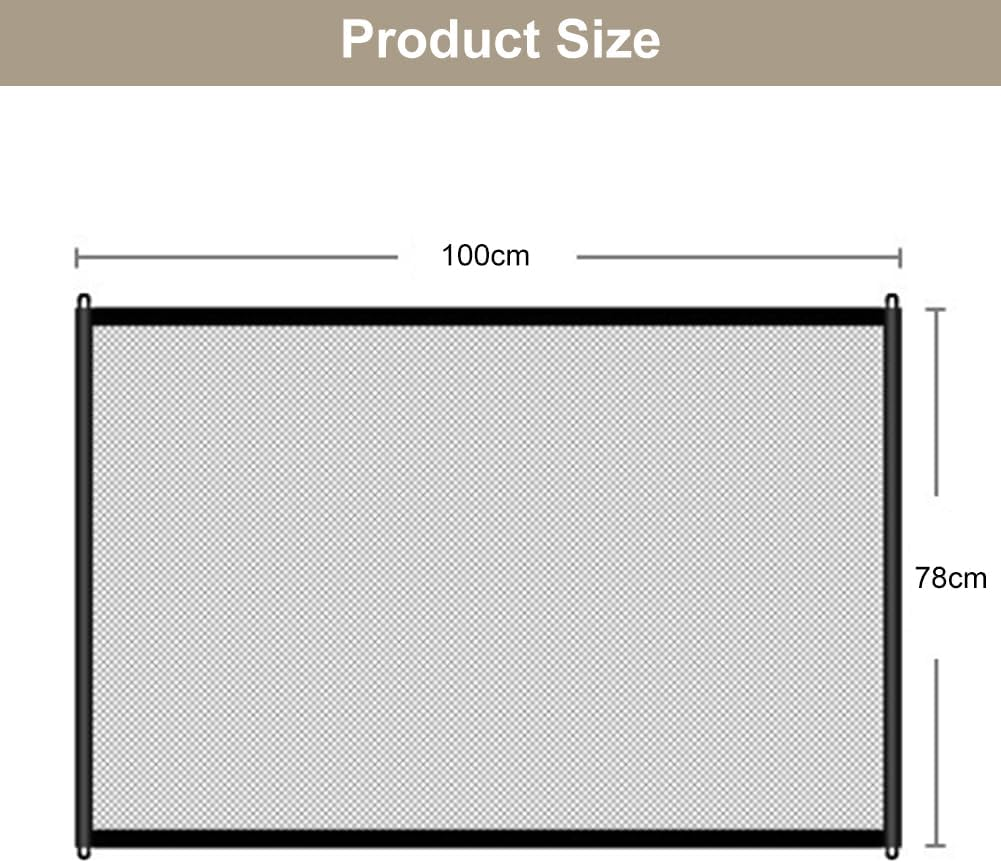 Stair Safety Gate Dog Door Safety Gate No Drilling Barrier Dog Baby Barrier Safety Gate Stairs Dog Barriers Child Safety Gate Mesh Gate Barrier for Pets 100 X 78 Cm