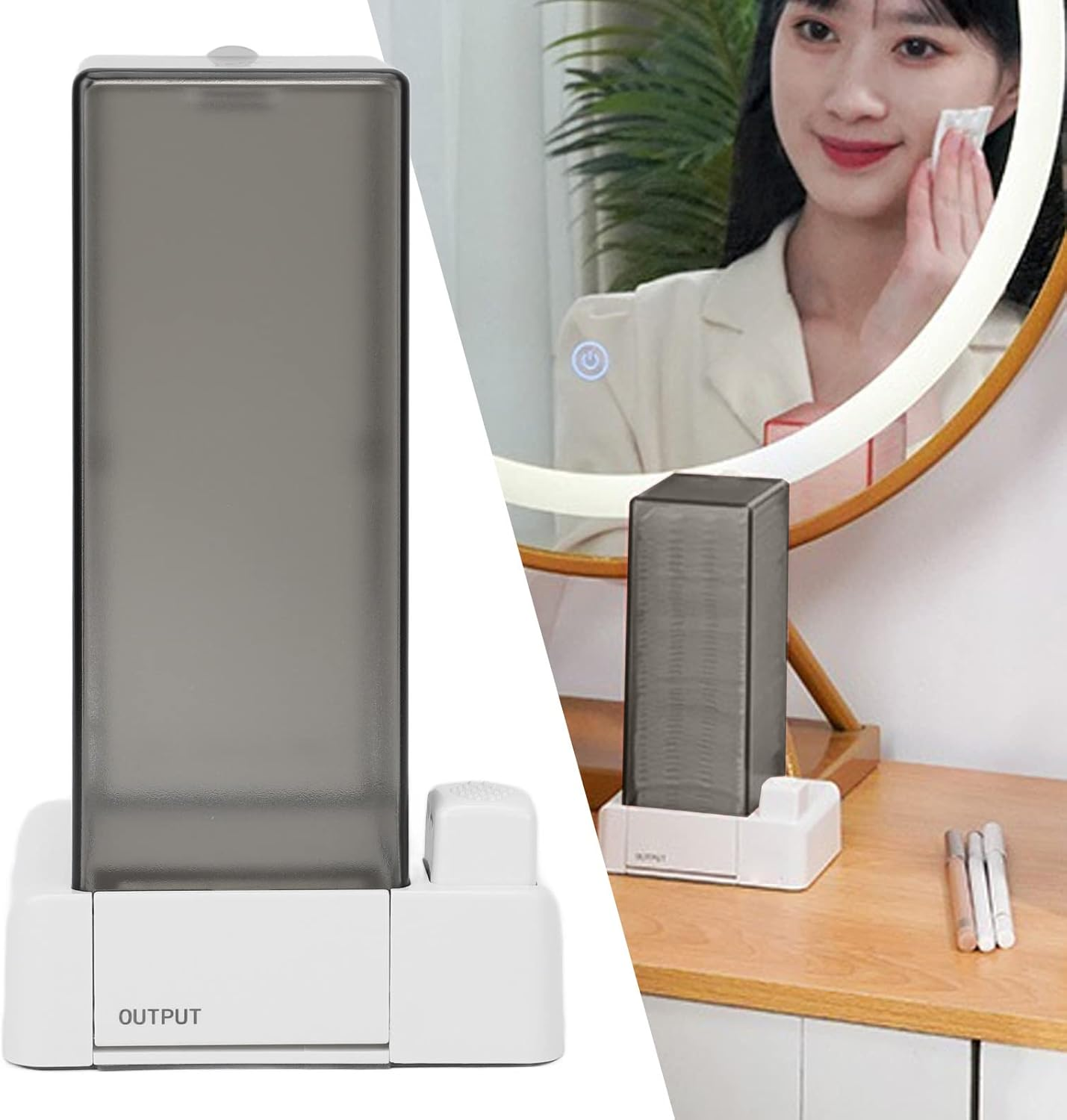 Cotton Pad Dispenser, Automatic Cotton Pad Holder Press Out Makeup Removal Cotton Holder PC Automatic Cotton Pad Dispenser for Bathrooms Bedrooms image number 4