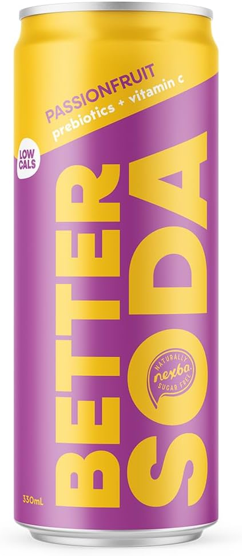 Nexba Better Soda &ndash; Passionfruit &ndash; All Natural Sugar Free &ndash; 24 X 330Ml Cans