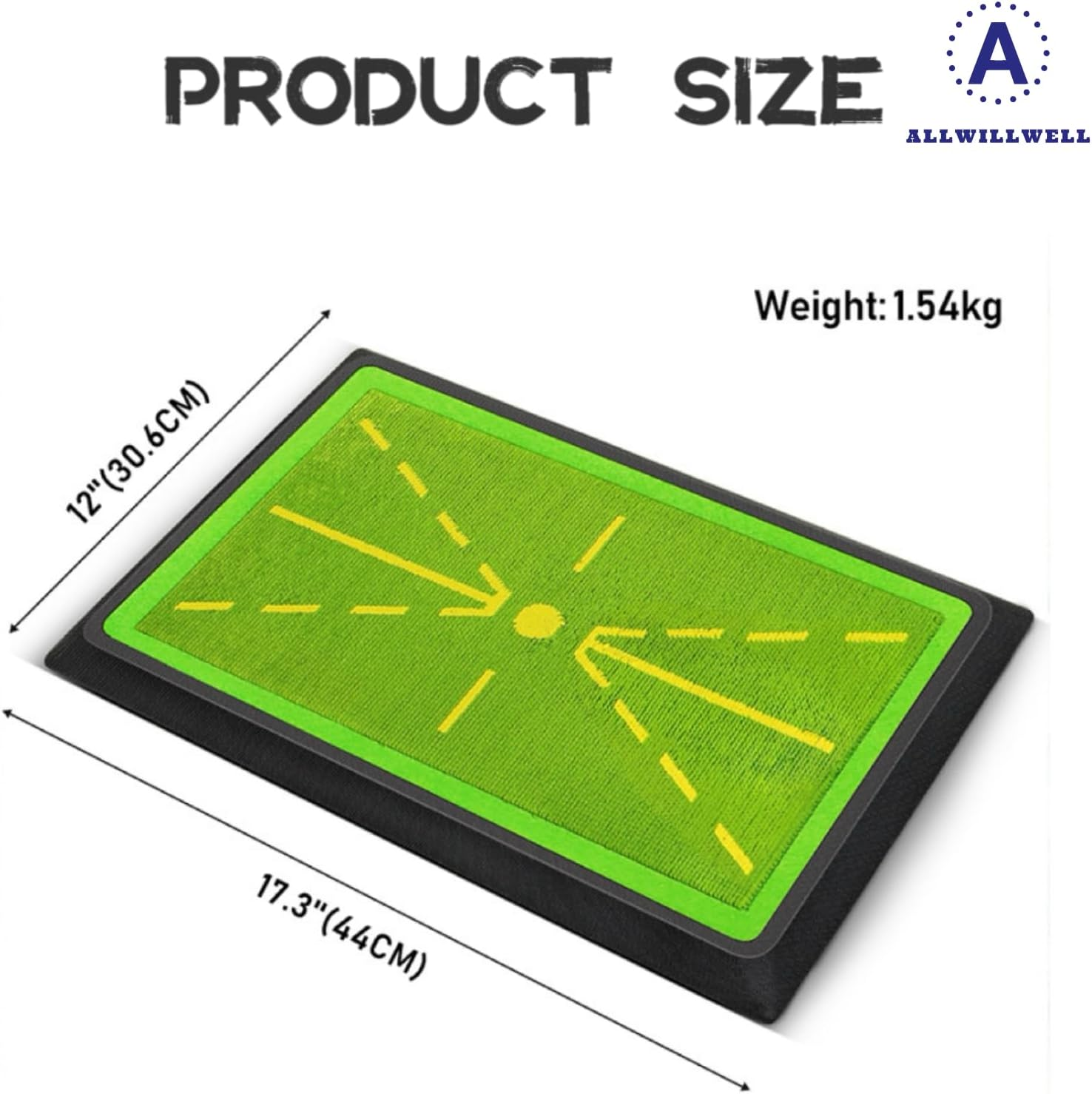 Golf Swing Correction Mat with Reflective Beads - Shows Swing Path,Easily Reset,Track & Improve Your Swing, Includes 2Golf Ball Stickers，Exercises and Provides Golf Leveling image number 1