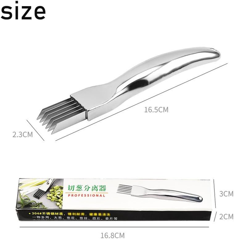 Stainless Steel Green Onion Knife, Scallion Shredding Cutter, Kitchen Vegetable Tool, 2-Pack