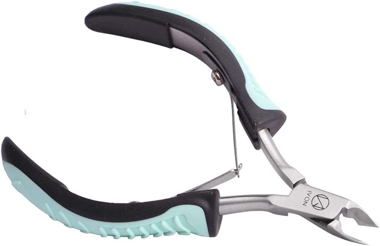 IVON Cuticle Trimmer, Professional Non-Slip Cuticle Nipper Stainless Steel Cutter - Green image number 2